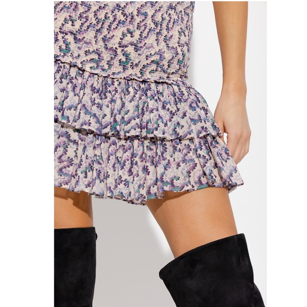 MARANT ÉTOILE Abstract-Print Ruffled Miniskirt Size EU 36 - Picture 4 of 14